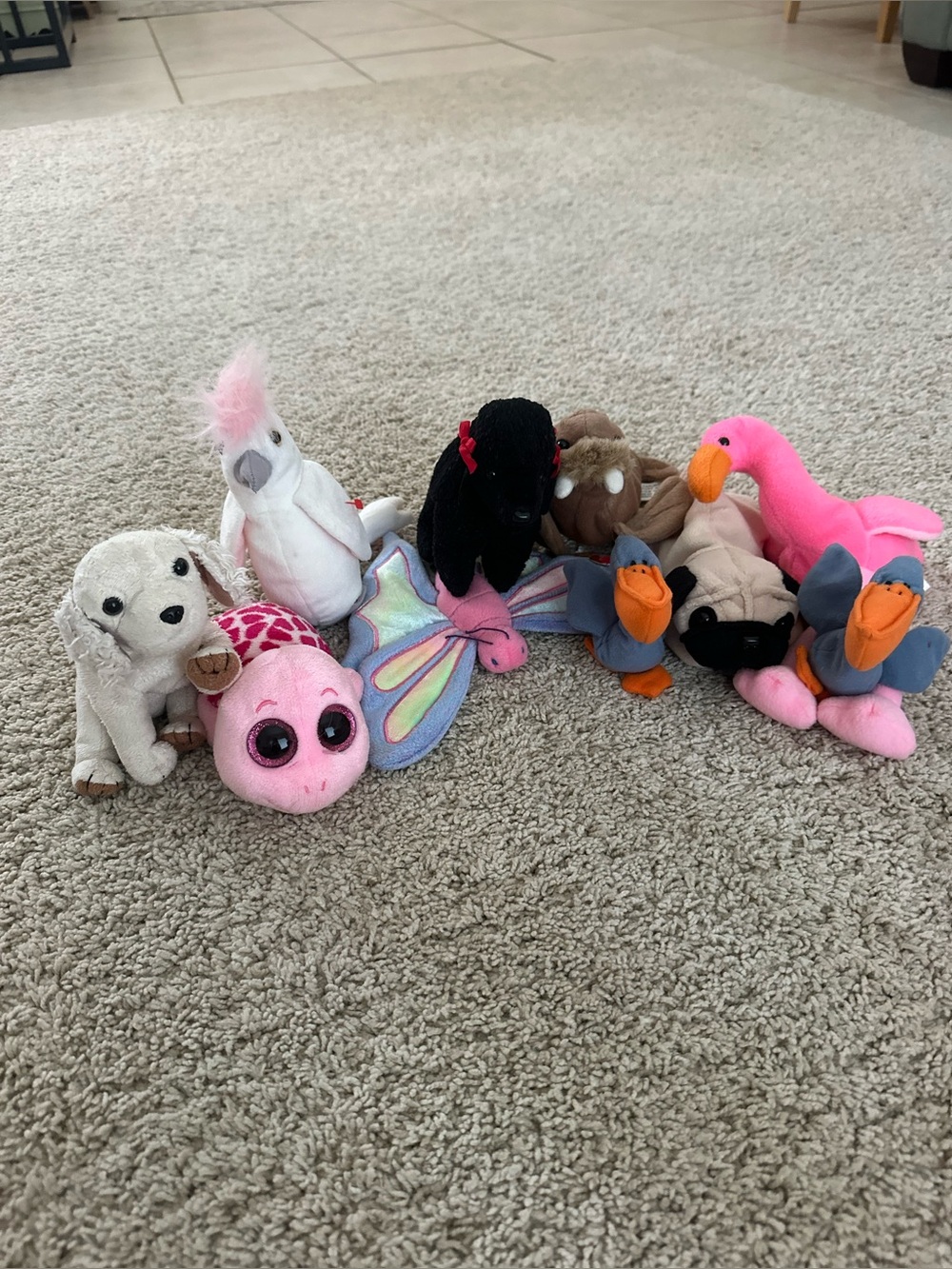 TY Assorted Pink & Multicolor Small Plush Pets 10 cuties